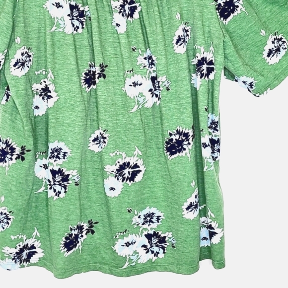 Lucky Brand Green floral short sleeved top - Picture 7 of 10